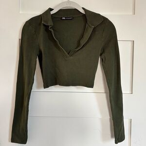 Zara Long Sleeve Crop Top